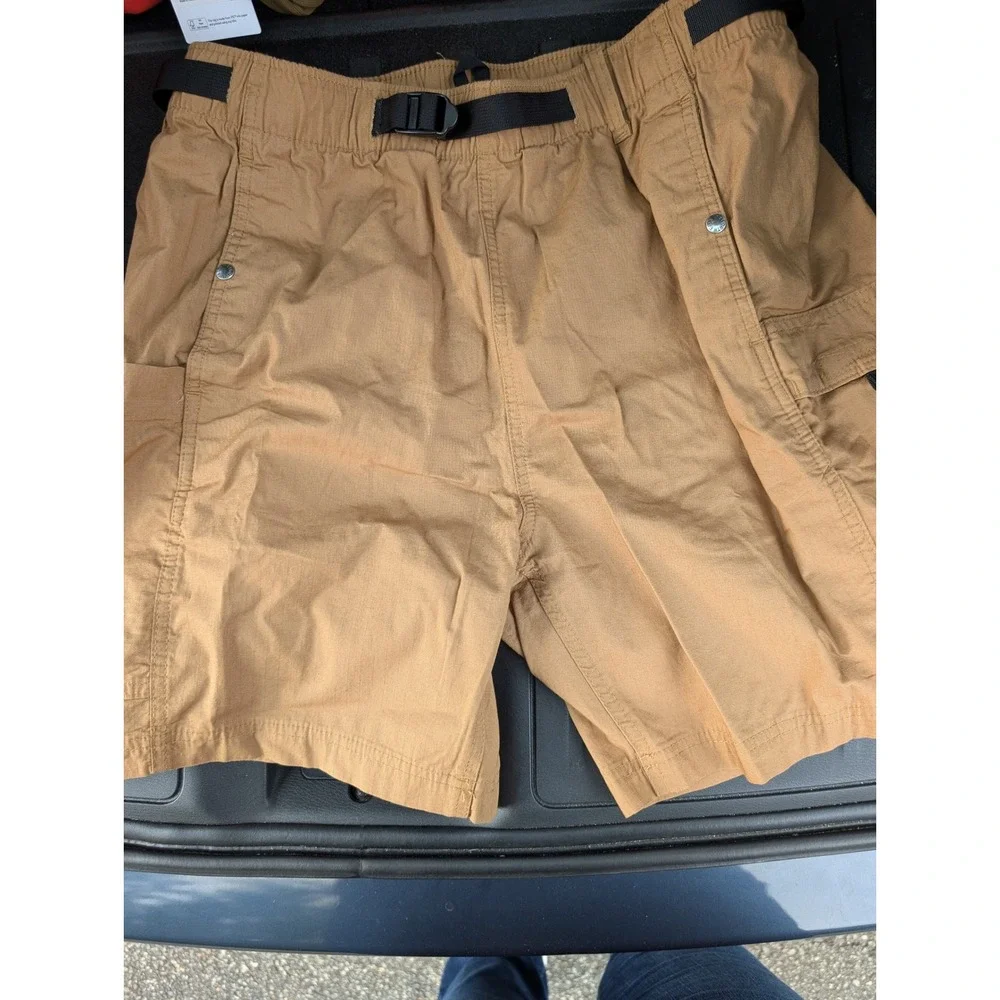 NWT The North Face Mens Ripstop Cargo Shorts Khaki Brown Medium Belted Hiking